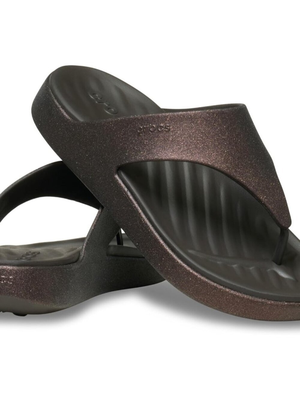 Women's Crocs Dark Cocoa Getaway Triangle Imported Slip on Flip Flops - Picture 6 of 7